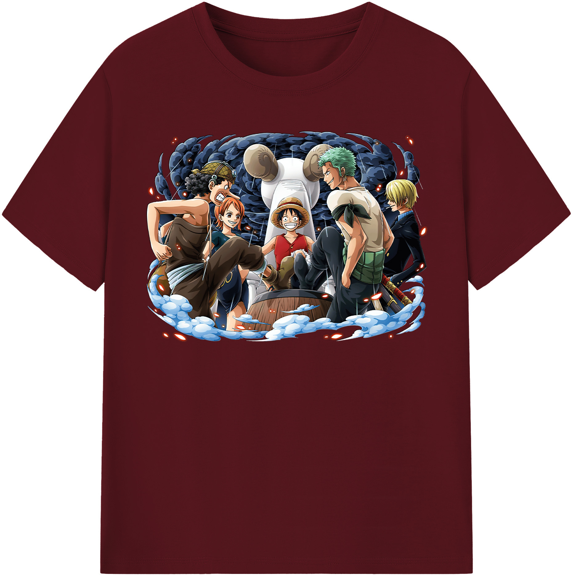 ワンピース モンキー・D・ルフィ ONE PIECE Monkey D. Luffy 綿100％半袖Tシャツ（フロントプリント）